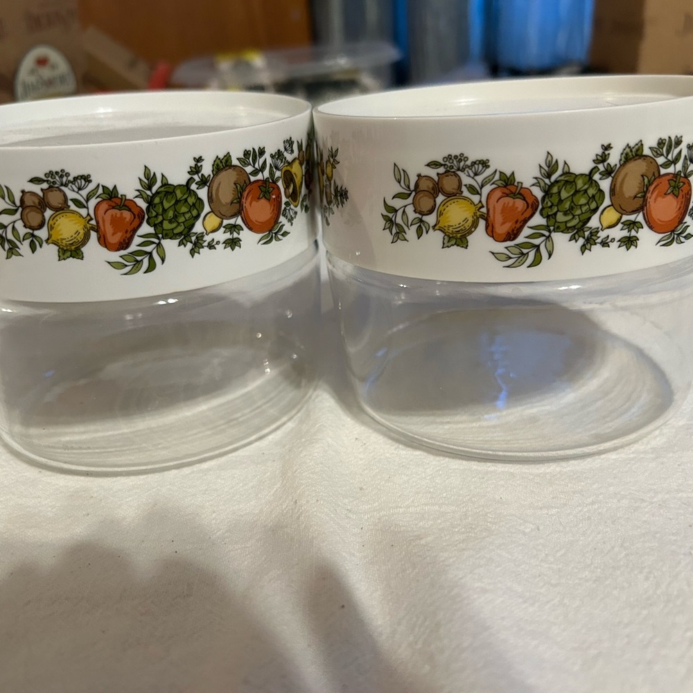 Fruit Pattern Glass Storage Jars